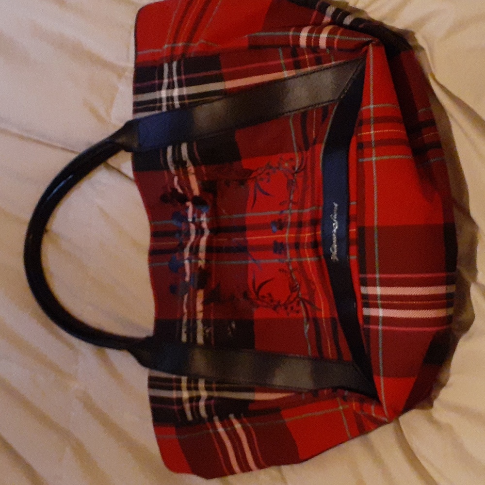 Victoria's secret red plaid tote bag
